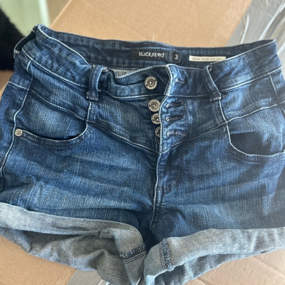 Blackheart Dark Blue Jean Shorts